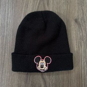 Black Beanie with Mickey Mouse Embroidery